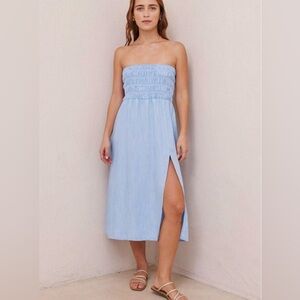 Bella Dahl Smocked Tube Women’s Dress Color Paradis Wash Size M.